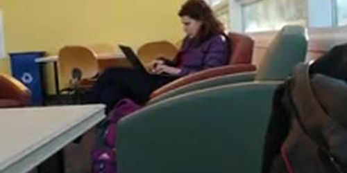 BBC Flash White Girl in Library