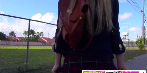 Nerdy bubble butt Amber Gray sucks and fucks massive dick