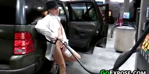 Housewife Pumping Gas