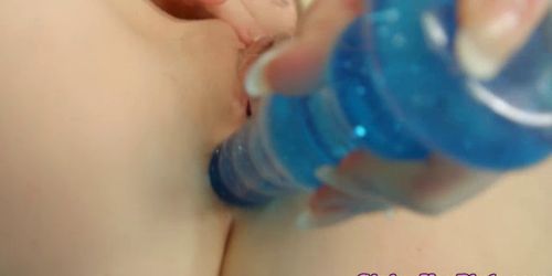 Spread vulva handling anal toys