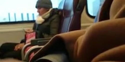 dickflash near girl on train - Tnaflix.com