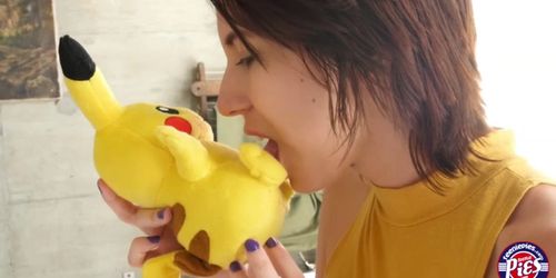 Picachu gets to fuck a very nice pussy and tits in a room