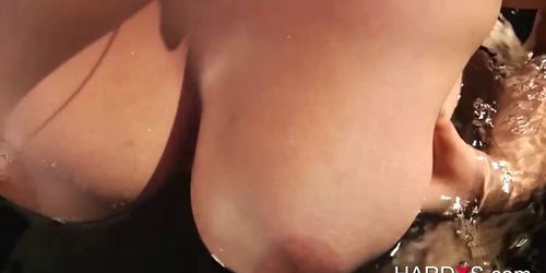 Voluptuous vixen fucks and gets cum on big tits