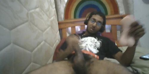 Fleshlight Screw ! Indian Boy Fucks His Fleshlight While Edging His Huge Stud Cock