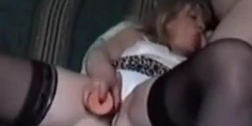 sexy glasgow milf toying and sucking cock