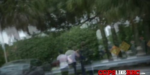 Black dude broke the law and now these horny MILFs will make him pay