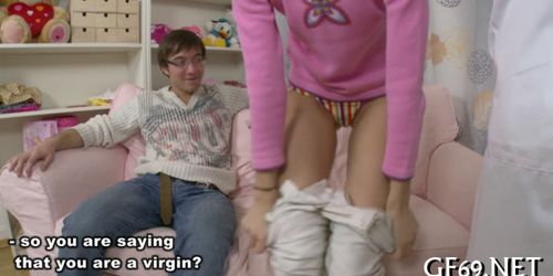 Virgin having threesome sex - video 21