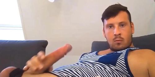 Hot straight Bavarian guy big uncut cock cum