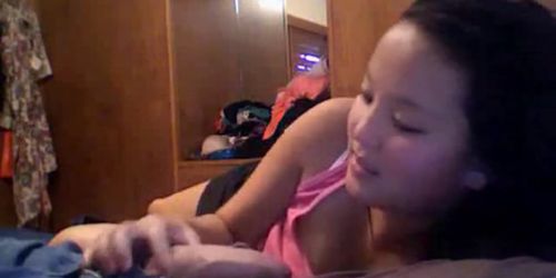 Big Tits Asian Sorority Girl Sucks Cock In Her Dorm Room