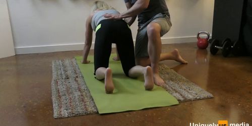 Yoga Instructor Fucks Sexy Student - Ripped Yoga Pants