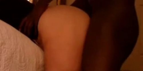 Interracial couple fuck doggystyle on webcam