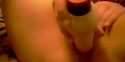 Russian whore plays with dildo