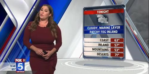 Beautiful, thick & busty BBW San Diego weather girl (6/15/19)