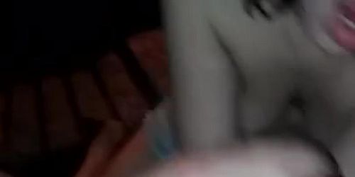 obedient submissive gf sucks and touches her pussy