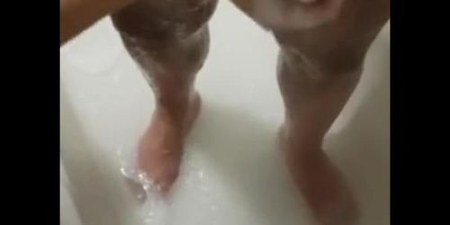 Step mom showering step son cock in the bathroom till he cums 