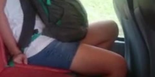 Flash next to Teen on Bus