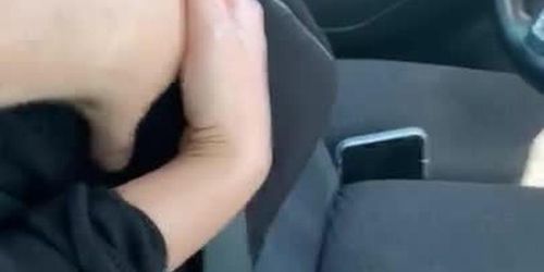 Smacking My Step Sisters Boobs Around In The Car