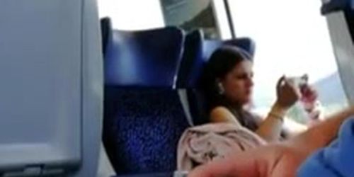 Cum for Teen on Train