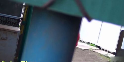 Bendy asians public piss