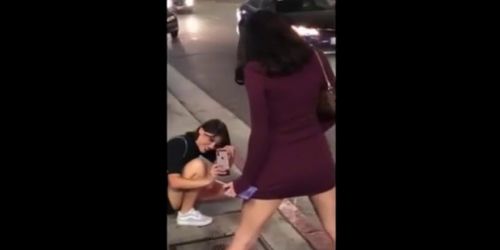 No underwear drunk TEENS pissing in public showing their SHAVED PUSSIES 