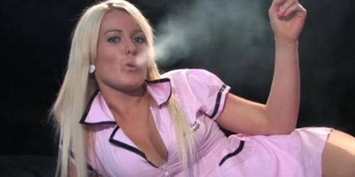 The amazing Jemma smoking sexy in nurse outfit