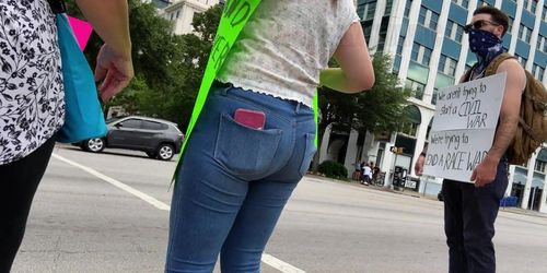 Candid 4k - Big Booty Teen in Tight Jeans