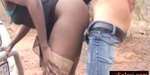 African whore got her pussy penetrated hard by the big white dick