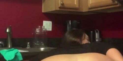Pawg teasing in the kitchen 