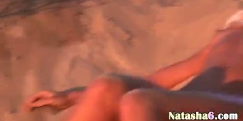 sexy teen posing on the sweet beach - video 1