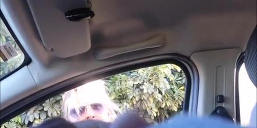 Car Flash Blonde Milf