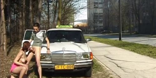 FUCKONSTREET - Teen gets cum next to Taxi car