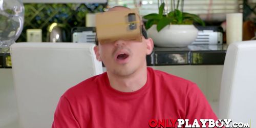 Virtual reality goggles lead these two guys into getting their cocks fucked