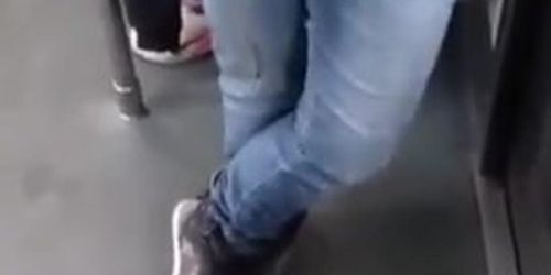 Some extreme public dick grabbing and cruising on a train