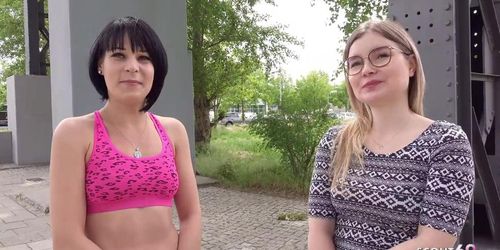 German Scout Two Petite Girls First Time Ffm 3Some At Pickup In Berlin (Marie Saint, Tiny Emily)