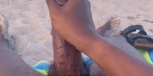 Nate Moore Cumming at a Nude Beach