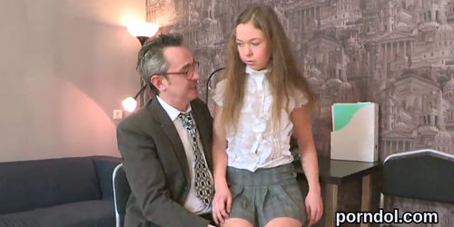 Lovely college girl was seduced and poked by her elder schoolteacher