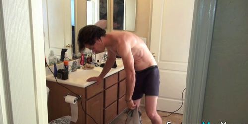 Showering straighty tugs