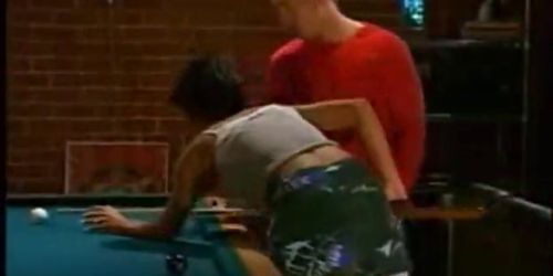 Couple fuck on pool table