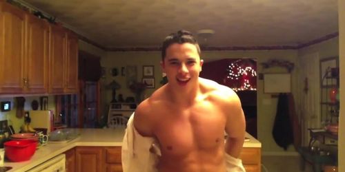 Young bodybuilder Nick Wright (2013) hulking out of a shirt and flexing