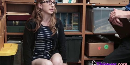 Nerdy girl begging for mercy under heavy load