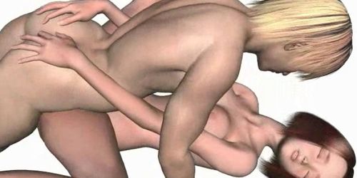 Hot animated couple making love