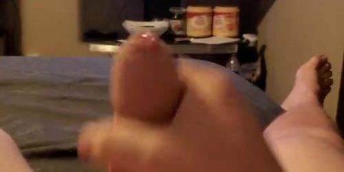 Guy jerks off and cums a HUGE load while watching porn