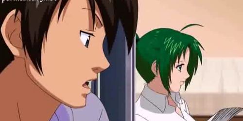 Crazy anime wife gets mouth filled