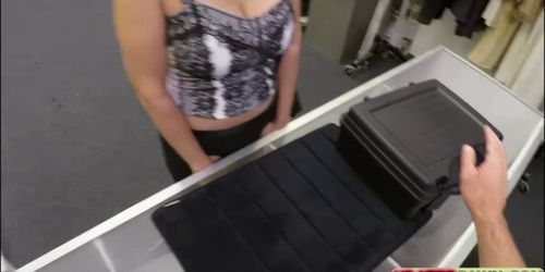Busty milf follows the pawn dude in the office to have sex