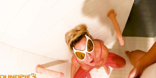 Cum Faced Girl Takes Multiple Loads Of Dripping Facials In The Shower!