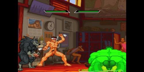 M.U.G.E.N.r-18 DEUX Presents Hulk's 4 on 1 Bareback Battle at the Bathhouse