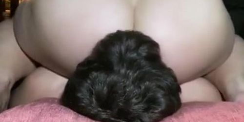 Pawg in see-through dress dominates mans face with her huge white ass