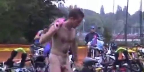 IRONMAN CHANGING HIDDEN CAM TRIATHLETES - video 2