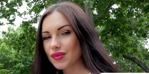 Sasha Rose flaunts her wet Euro pussy and big tits for cash