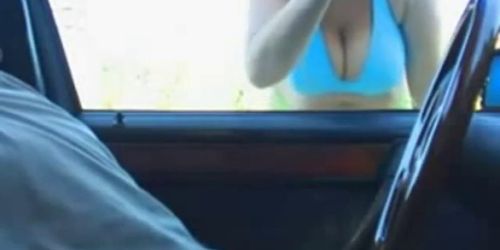 Car Big Natural Tits Blowjob